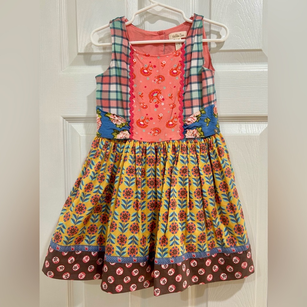 Matilda Jane Multicolor Floral and Plaid Dress